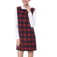 thumbnail image 4 of INSPIRE CHIC Robe de Noël pour Femme Peter Pan des Années 60 à Blocs de Couleur Mini à Manches Longues TP Rouge, 4 of 8