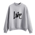thumbnail image 1 of CEHVOM Femmes Mode Décontractée Imprimé Col Rond Ample Manches Longues Hauts Courts Blouse Chandails Sans Capuche Liquidation, 1 of 5