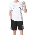 thumbnail image 2 of NTACZA Short Sleeve Men 2 Piece Shorts Set Athletic Tracksuits Crew Neck Mens Basketball Sweatsuits L, 2 of 6