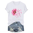 thumbnail image 4 of Blouses pour Femmes, Mode Féminine Imprimé Manches Courtes Blouse Drôle Col Rond T-Shirt Tops, 4 of 4