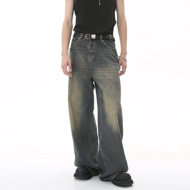 Baggy Jeans Men Men's Loose Flared Jeans 60S 70S Retro Denim Pants