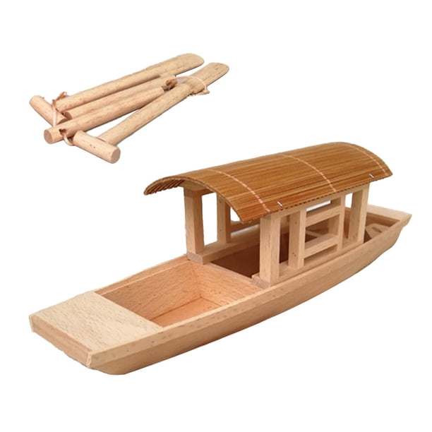 tamizeot Dark Brown Miniature Fishing Ship Model Exquisite Wooden
