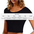 thumbnail image 3 of VSSSJ Hauts Courts pour Femmes Manches Courtes Col Rond Extensible Chandail Décontracté Ajusté Uni Confortable Été Basique T-Shirts Courts Bleu Pâle Taille Unique, 3 of 4