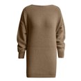 thumbnail image 4 of Pompotops Robe Chandail en Tricot à Manches Lanterne Épaules Dénudées Mode Décontractée pour Femmes, 4 of 4