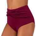 thumbnail image 2 of Women's Summer Solid Color And Striped Waist Length Pleated Beach Bikini Swim Pants, 2 of 6