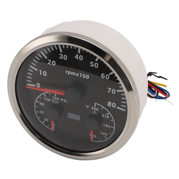 Tachymètre Marin 110mm Température de l'Eau 8000rpm 3 en 1 Vitesse 8000rpm Tachymètre 0 à 150PSI Pression d'Huile 100 à 250°F Température de l'Eau