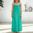 thumbnail image 2 of NIEWTR Robe Décontractée Tissée pour Tout-Petits et Bébés Filles à Larges Bretelles, Robe Soleil Fluide pour les Journées d'Été (Vert, 8-9 Ans), 2 of 6