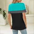 thumbnail image 4 of Yuyuzo T-Shirts pour Femmes Manches Courtes Décontractés Col en V Tops d'Été Color Block Tees Amples, 4 of 4