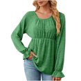 thumbnail image 1 of HKEJIAOI Polyester Femmes Long Sleeve Tops Crew Cou Solide Sortir Tops pour Women, 1 of 7