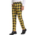 thumbnail image 4 of INSPIRE CHIC Pantalon à Carreaux pour Homme, Léger, Coupe Régulière, devant Plat, 34, Jaune Marine, 4 of 7