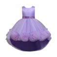 thumbnail image 1 of HBFAGFB Formal Dress Girls Fashion Kids Baby Spring Summer Ruffle Sleeveless Party Dress Purple Size 100, 1 of 4