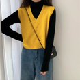 thumbnail image 2 of Casual Women Sweaters V-neck Sleeveless Solid Color Vest Sweaters Loose Female Pullover Tops, 2 of 2