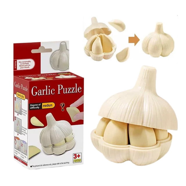 Jouets de Casse-Tête de Fruits - Casse-Tête en Forme d'Oursin Orange et d'Ail, Exercice de Sensation Spatiale 3D, Jouets Éducatifs d'Assemblage en PVC Robuste