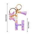 thumbnail image 3 of TopLLC Tools&Home Improvement Initial Letter Keychains For Women Tassel Purple Cute Car Keychain For Wallet Backpack Bag A chopper, 3 of 4