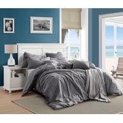 Swift Home 100% Cotton Solid Prewashed Duvet Cover Set, King, Grey