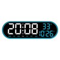 thumbnail image 3 of Horloge Murale Numérique Température Multifonctionnelle Luminosité Réglable Horloge Numérique Silencieuse Bleue, 3 of 9