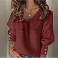 thumbnail image 1 of Babysbule Chandails pour Femmes Liquidation Mode Col Roulé Uni pour Femmes Manches Longues Style Ample Tricot Hauts Blouse pour Dames, 1 of 7
