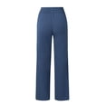 thumbnail image 3 of NECHOLOGY Women's Wide Leg Track Pants Capris with Pockets, Dark Blue, Size S, 3 of 5