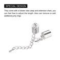 thumbnail image 4 of Unique Bargains 10Sets 10mm Leather Cord End Caps with Lobster Clasps & Extender Chain for DIY, Rhodium Tone, 4 of 7