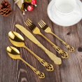 thumbnail image 3 of 20Pcs Silverware Set Stainless Steel Flatware Set Retro Royal Western Tableware Cutlery Set with Cutter Spoon Fork Anti-Rust Kitchen Utensils Dishwasher Safe for Home Kitchen, 3 of 9