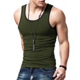 thumbnail image 5 of Men's Slim Casual Sports Summer Matching Color Undershirt Vest, 5 of 5