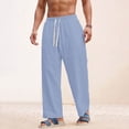 thumbnail image 2 of Wide Leg Pants Men Loose Casual Solid Sports Breathable Pants, 2 of 3