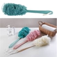 thumbnail image 2 of fastboy Bath Brush Long Handle Non-slip Shower Sponge Ball Back Scrubber Foaming Scrub Tool, Blue, 2 of 5