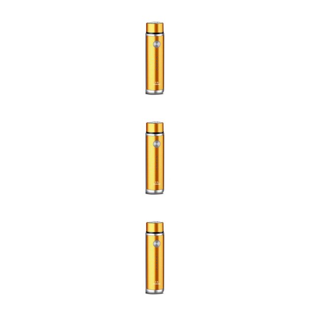relayinert Electric Mini Shaver Rotary LED Battery Display Portable Pocket Home Travel Beard Shaving Machine Trimmer for Man Gold 3Set