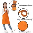 thumbnail image 2 of TOPTIE 6 Pack Kids Aprons with Pocket & Adjustable Strap, Child Chef Bib Apron for Kitchen Cooking Baking Painting-Orange-XXL, 2 of 7