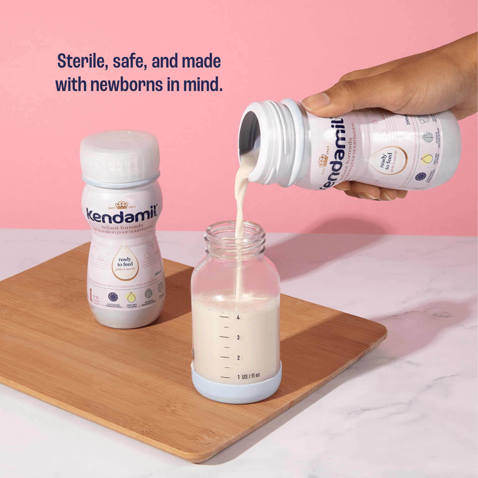 Kendamil Classic, Non-GMO Baby Formula with HMOs, GOS & FOS, Infant Formula, 0‚Äì12 Months, 237mL x 6ct Ready to Feed Bottles