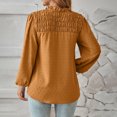 thumbnail image 4 of Timegard Hauts pour Femmes à Manches Longues Froncés à Col en V Fluides Légers Blouse de Bureau Chic Décontractée Ample Hauts, 4 of 5