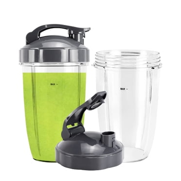 Set of 2 Durable 24oz Blending Cups with Leak-Proof Lids for NutriBullet 600W & 900W Blenders, BPA-Free & Dishwasher Safe