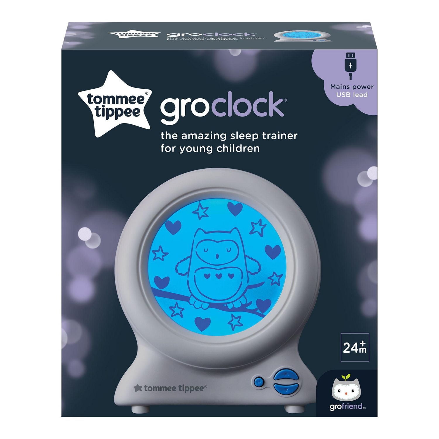 Réveil éducatif Groclock de Tommee Tippee, réveil et veilleuse pour jeunes enfants
