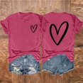 thumbnail image 2 of fatyb Heart T-Shirts pour Femmes Manches Courtes Col Rond T-Shirt Graphique Été Décontracté Imprimé, 2 of 3