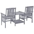 thumbnail image 3 of vidaXL Garden Chairs with Tea Table and Cushions Solid Acacia Wood, 3 of 5