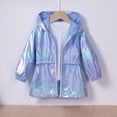 thumbnail image 1 of Girls' Spring Thin Hooded Zipper Coat , Colorful Cool Top For Outdoor Activities Sky Blue 5 Years, 1 of 3