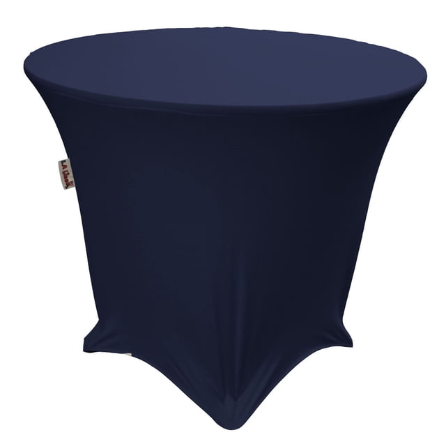 LA Linen Round Spandex Tablecloth, 30-Inch Round 30-Inch High, Navy