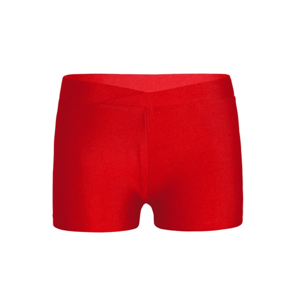 Mufeng Girls Gymnastic Athletic Sport Shorts Tumbling Dance Shorts Bike Running Bottoms Activewear Red 10
