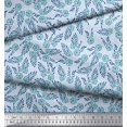 thumbnail image 2 of Soimoi Poly Georgette Fabric Leaves & Floral Block Printed Fabric 1 Yard 42 Inch Wide, 2 of 3