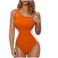 thumbnail image 1 of Diufon Women's Swimsuit Trendy Color Block Single Shoulder Backless Bathing Suits Summer Beach Sport Swimwear, 1 of 5