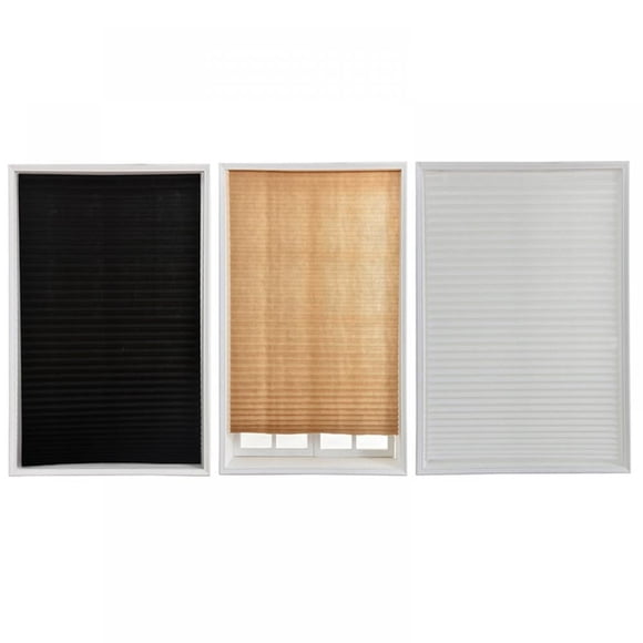 CNKOO Blackout Cellular Shades Cordless Window Blinds and Curtains Pull Up Honeycomb Light Filtering Cellular Pleated Window Shade for Home Door and Window Brown 35.5”Wx71”H