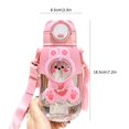 thumbnail image 3 of Lttoisl 600ml Cute Silicone Kids Straw Water Bottle, Shatterproof Plastic Toddler Drinking Cup, Leak-Proof Cartoon Design, Easy Grip, BPA-Free for Children's Hydration & Travel, Assorted Colors, 3 of 8