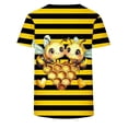 thumbnail image 5 of YFNNUP Chemises pour Femmes Grande Taille Mode Imprimé Manches Courtes Hauts Basiques Légers Col Rond T-Shirt Été Sortie Vacances Blouse Graphique Noir XXXXXL, 5 of 5