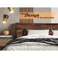 thumbnail image 3 of Acacia Aurora Bed Frame with Headboard Solid Wood Platform Bed, Queen Size Bed Frame, Unique Design Contemporary Signature Wood Bed Compatible with All Mattresses, Non-Slip and Noise-Free, Chocolate, 3 of 5