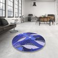 thumbnail image 4 of Ahgly Tapis Rond Lavable en Machine Intérieur Transitionnel Bleu Ciel, 3 Pieds Rond, 4 of 7