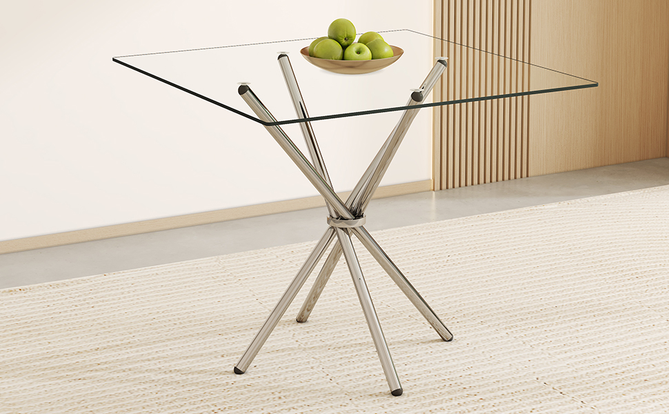 Noble House Table basse en verre trempé carré 36", transparent résistant à la chaleur, pour cuisine et restaurant, transparent