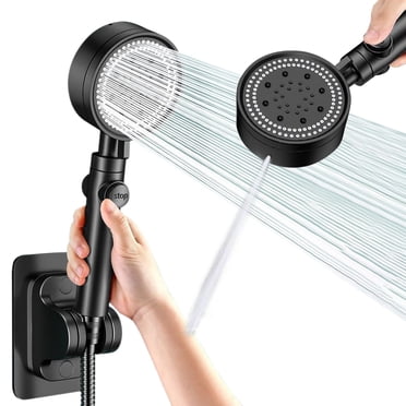 Pommeau de Douche Turbo Maison Bain Buse de Douche Chauffe-Eau Filtre de Douche -6 Modes de Bain - Pomme de Douche avec Fonction de Jet d'Eau - une Fonction d'Arrêt d'Eau Pressurisée