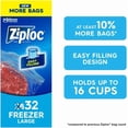thumbnail image 1 of Ziploc® Freezer Bags with Stay Open Technology, Large, 28 Bags, 1 of 5