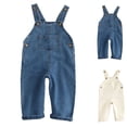 thumbnail image 4 of Toddler Girls 3-14Years Jumpsuit & Rompers Big Kid Bib Overalls Denim Pants Navy, 4 of 4