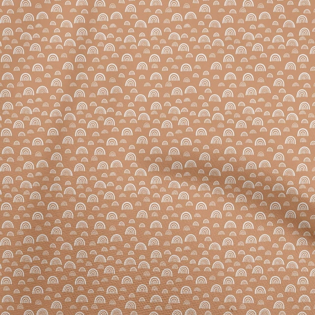 oneOone Cotton Poplin Brown Fabric Rainbow Sewing Craft Projects Fabric Prints By Yard 56 Inch Wide